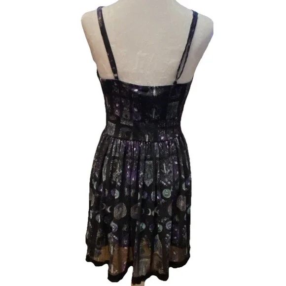 Hot Topic Cosmic Aura Sz MD Stained Glass Mesh Dress Whimsygoth Witch Sleeveless - Picture 3 of 16
